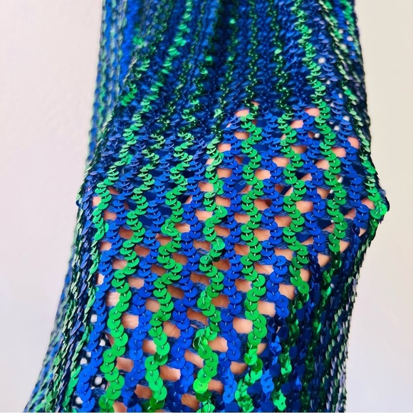 Vintage 1960s Mike Benet Formals Sequin Halter Neck Dress - Picture 10 of 11